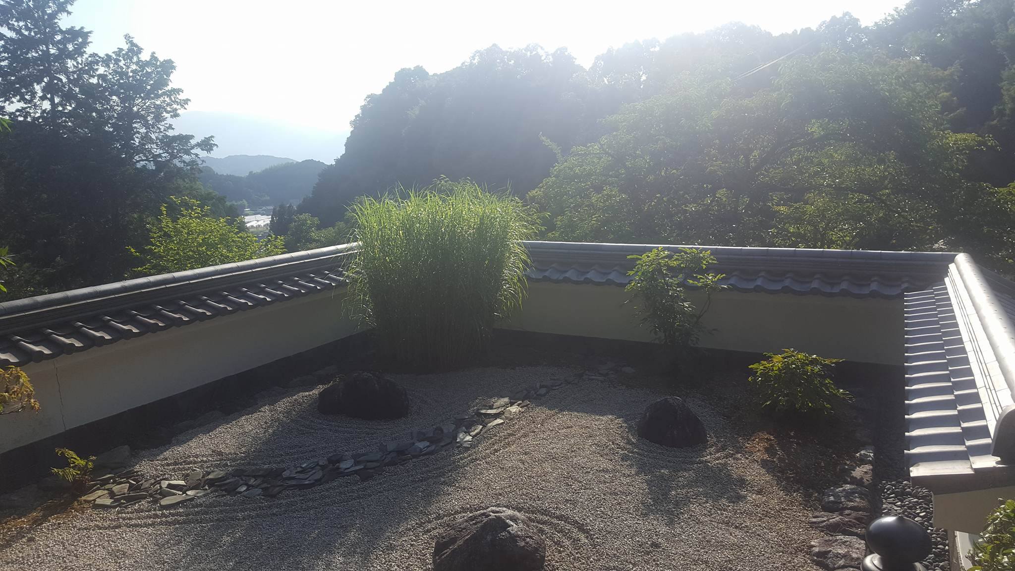 A zen garden at the top of Oka-dera Temple