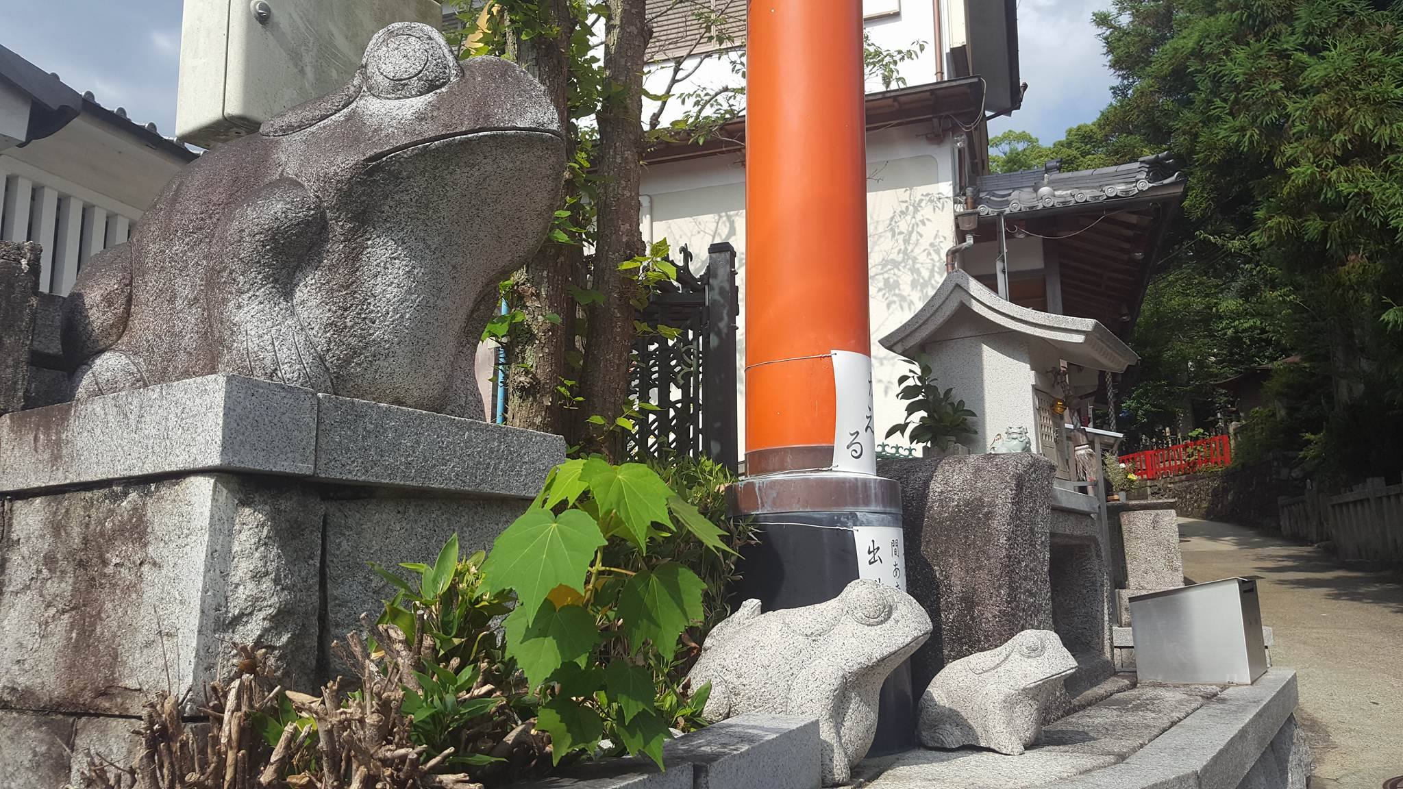Some interesting frogs near a golden female Jizo statue. I'd like to know what this symbolism is all about. It's so interesting!