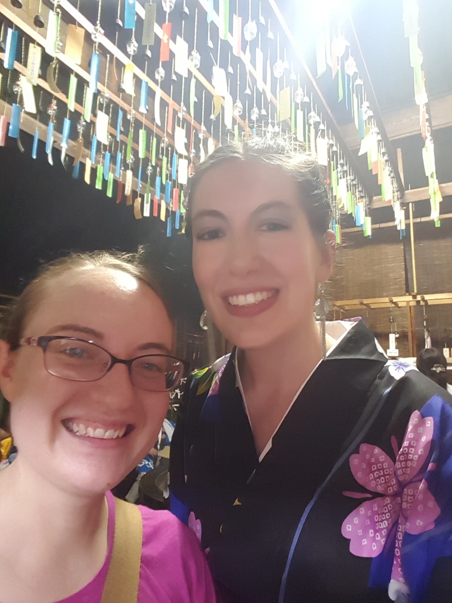 Bethany and I at Ofusa Kannon Temple's Windchime Festival